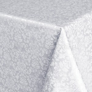 Скатерть с тефлоновым покрытием 144х220 белая (журавинка)